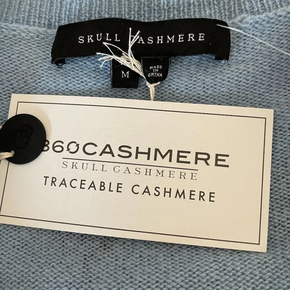 Skull Cashmere Mia V-Neck Skull Print Cashmere Sweater - Picture 6 of 8
